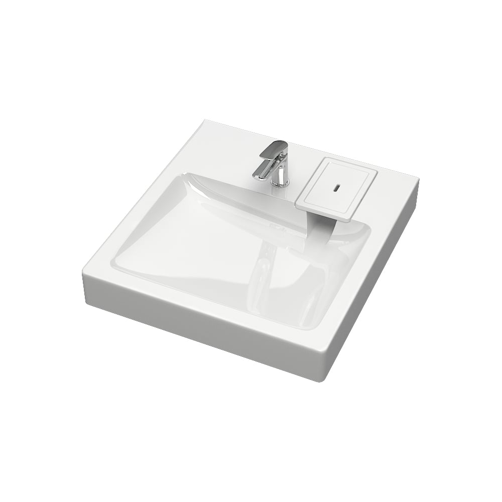 Изображение товара Раковина AQUADREAM Марго V58D1 белая из искусственного камня с сифоном