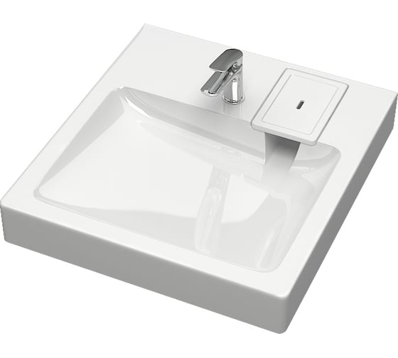 Изображение товара Раковина AQUADREAM Марго V58D1 белая, в комплекте с кронштейнами и сифоном VKA058D001