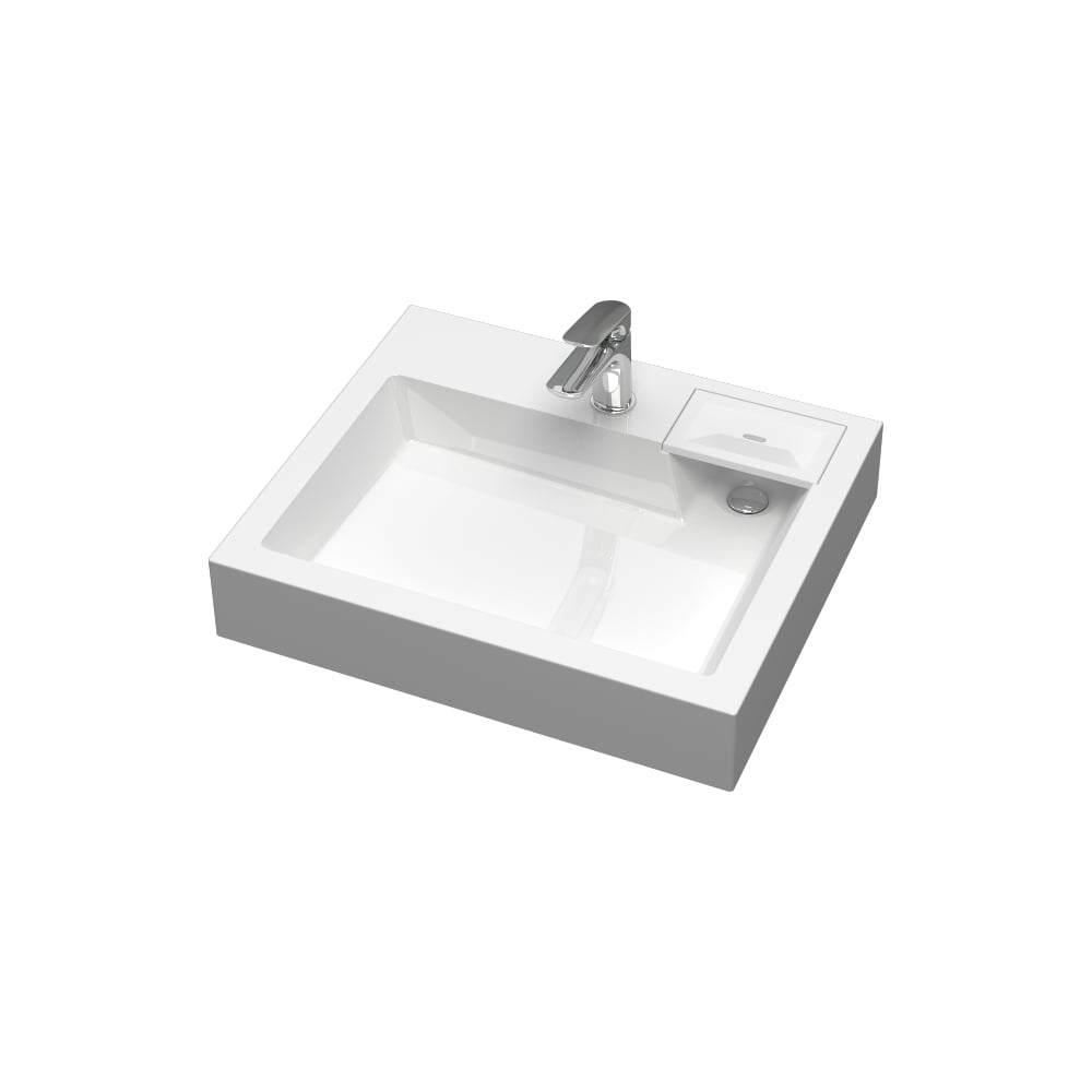 Изображение товара Раковина AQUADREAM Шарм V63D1 белая для ванной комнаты с сифоном и кронштейнами