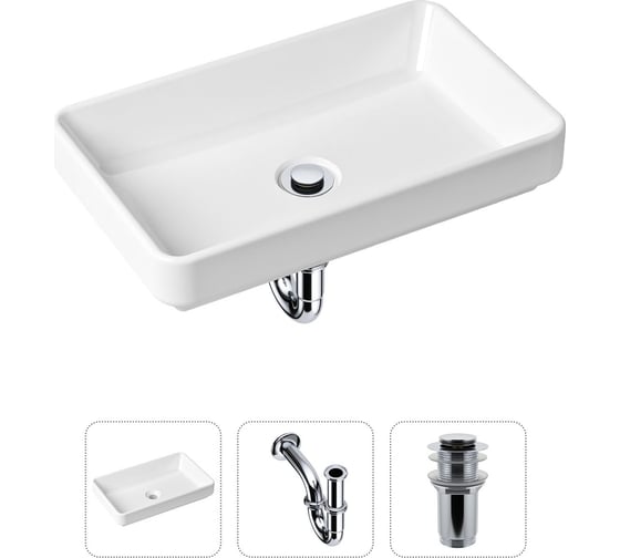 Изображение товара Накладная раковина для ванной Lavinia Boho Bathroom Sink Slim в комплекте 3 в 1 21520109