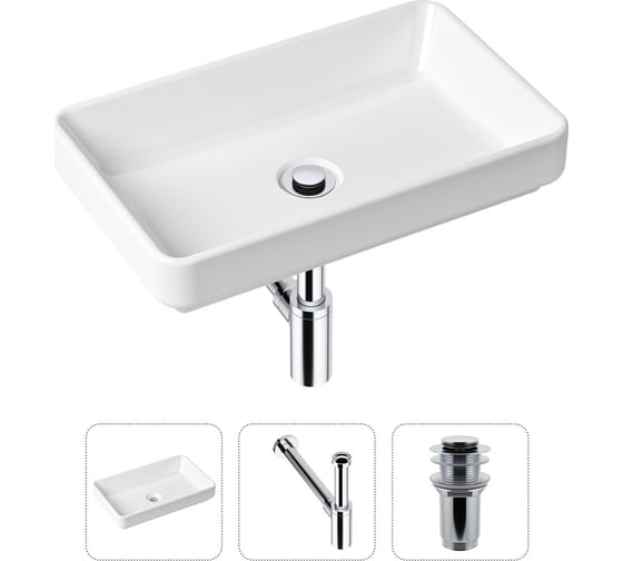 Изображение товара Накладная раковина для ванной Lavinia Boho Bathroom Sink Slim в комплекте 3 в 1 21520113