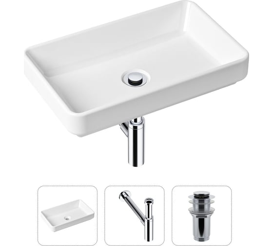 Изображение товара Накладная раковина для ванной Lavinia Boho Bathroom Sink Slim в комплекте 3 в 1 21520143