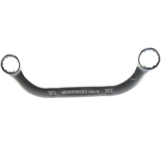 Изображение товара Накидной ключ изогнутый "стартерный" Jonnesway W6511618 16x18 мм 49366