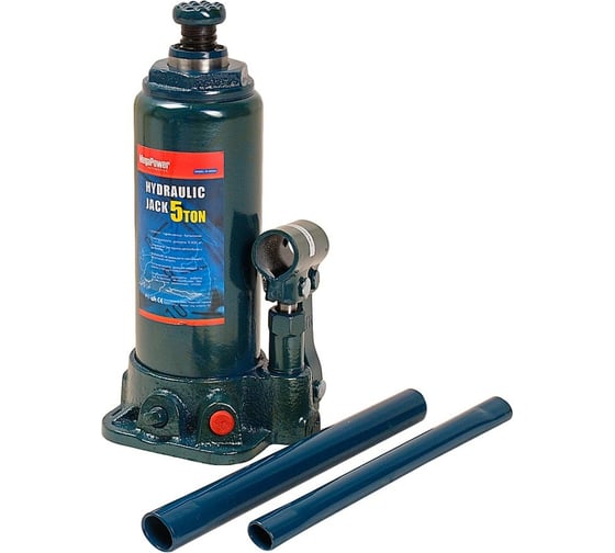 Изображение товара Гидравлический бутылочный домкрат MEGAPOWER M-90504 5т выс.подъема 216-413мм с клапаном 1 4 T90504