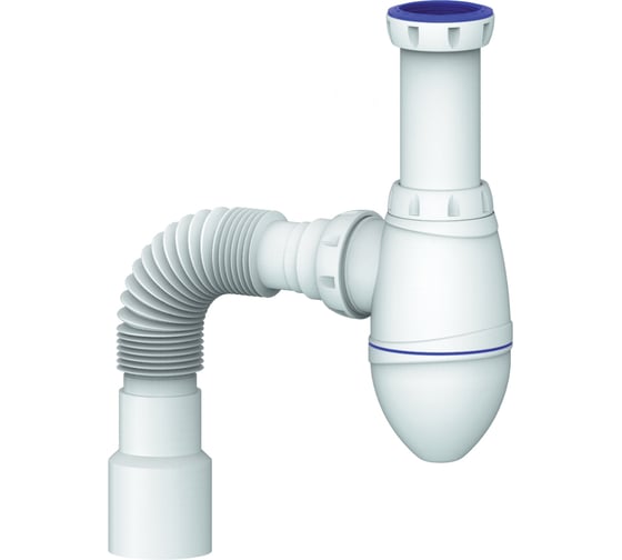 Изображение товара Сифон для умывальника Unicorn 1.1/2"х40 без выпуска, с унив. г. т. 40 х 40/50 A420