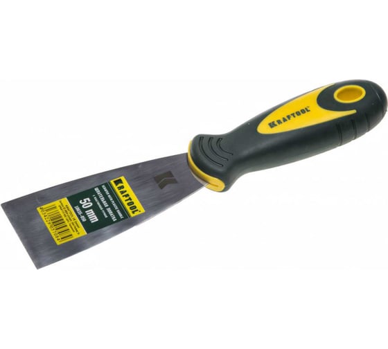 Изображение товара Шпательная лопатка с 2-компонентная ручка, профилиров. нержав. полотно, 50мм Kraftool 10035-050