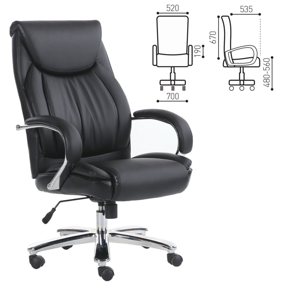 Офисное кресло BRABIX кресло brabix premium solid hd 005 нагрузка до 180 кг рециклированная кожа черное 531941