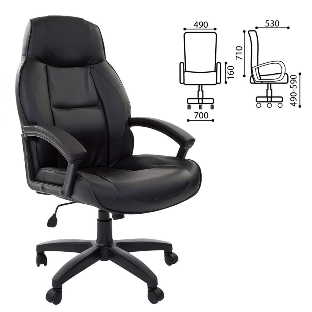 фото Офисное кресло, экокожа, черное brabix formula ex-537 531388