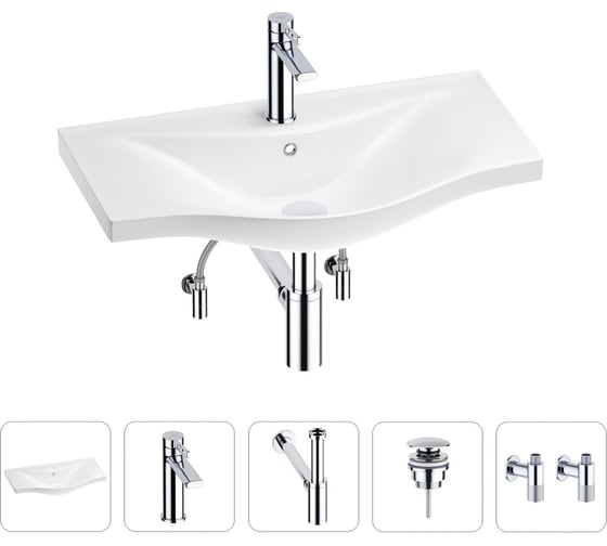 Изображение товара Раковина для ванной Wellsee Bisouв наборе 5 в 1 201005281