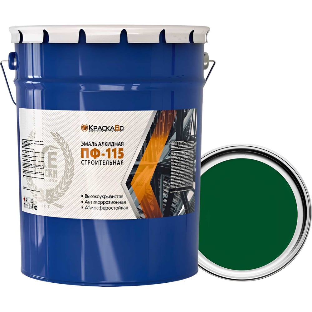 Изображение товара Эмаль Краска Во ПФ-115 алкидная зеленая 25 кг