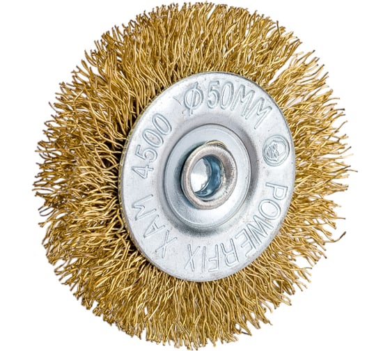 Изображение товара Щетка для дрели плоская (50 мм, латунированная проволока) Калибр 00000041850