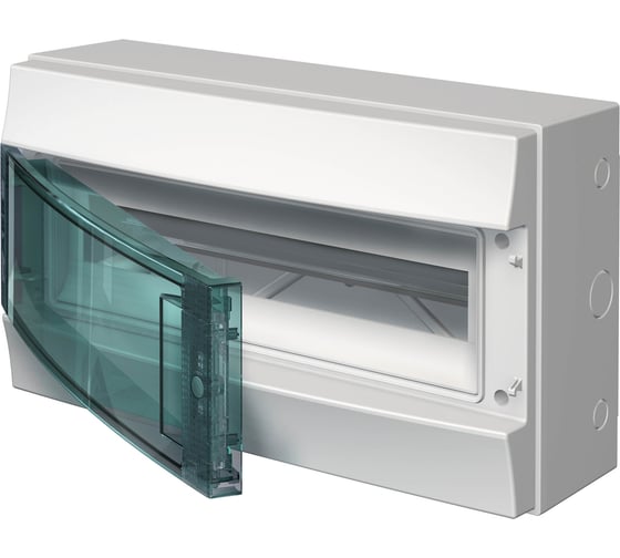 Изображение товара Распределительный навесной щит ABB ЩРн-п 18М пластиковый прозрачная дверь Mistral65 с клеммами 1SLM006502A1203 2CSR145001R1064