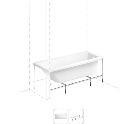 Изображение товара Акриловая ванная с каркасом Lavinia Boho Rock в наборе 2 в 1 170х75 S1-37070075