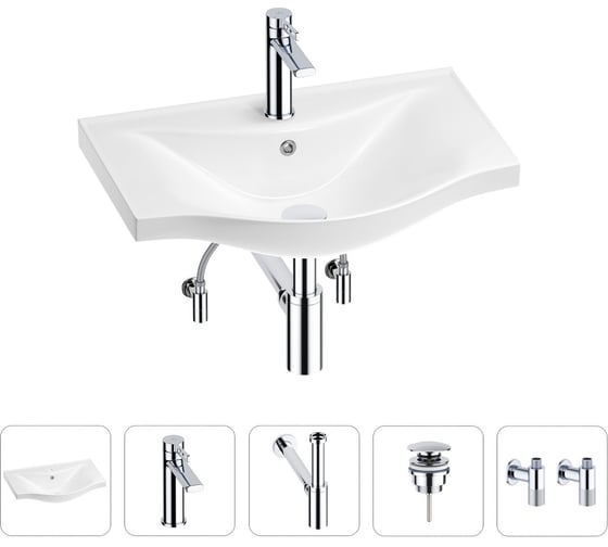 Изображение товара Раковина для ванной Wellsee Bisouв наборе 5 в 1 201005181