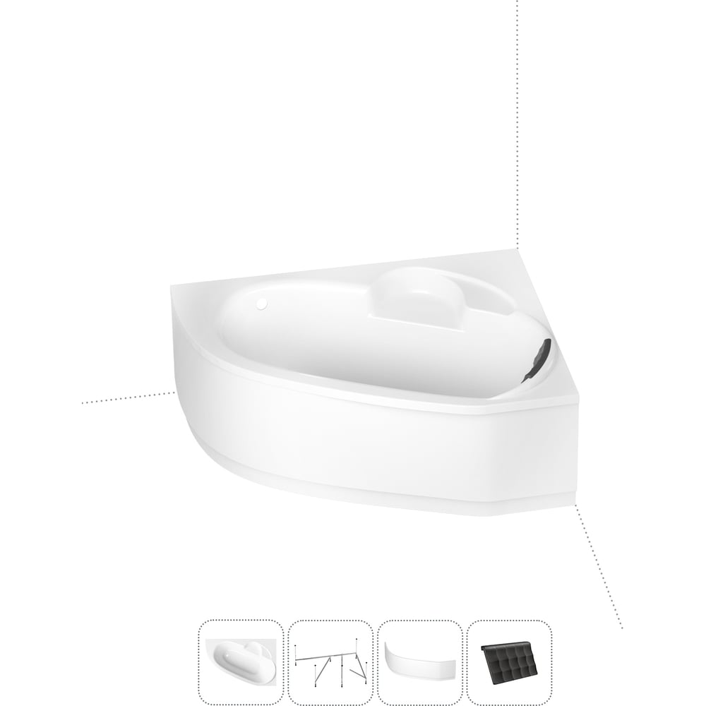 Изображение товара Акриловая ванна Lavinia Bell Pro 140x95 со стеклянной шторкой