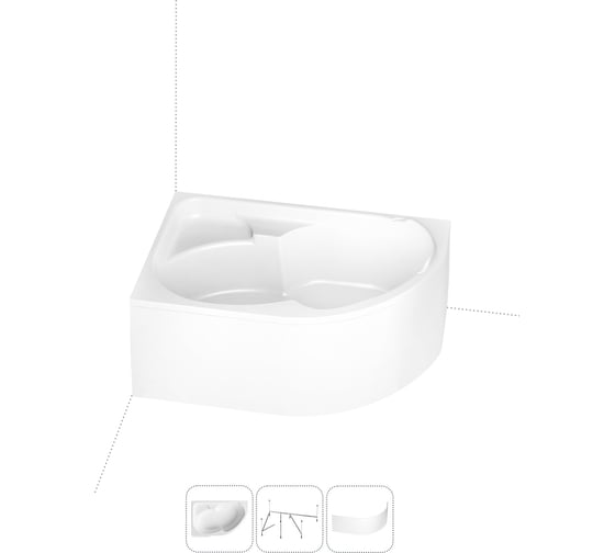 Изображение товара Акриловая ванна с каркасом и экраном Lavinia Boho Grance Hill 170х105 в наборе 3 в 1 S2-3703170L