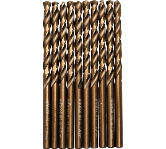 Изображение товара Сверло по металлу HSS-CO (10 шт/уп; 4x75x43 мм) Inforce 11-01-444