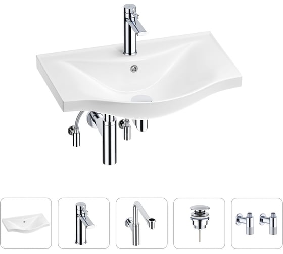 Изображение товара Раковина для ванной Wellsee Bisouв наборе 5 в 1 201005221