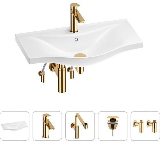 Изображение товара Раковина для ванной Wellsee Bisouв наборе 5 в 1 201005318