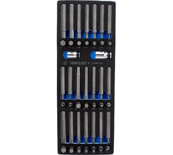 Изображение товара Набор вставок бит 10 мм TORX, SPLINE, HEX, ложемент, 44 предмета KING TONY 9-1044CQV