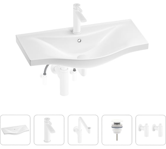 Изображение товара Раковина для ванной Wellsee Bisouв наборе 5 в 1 201005325