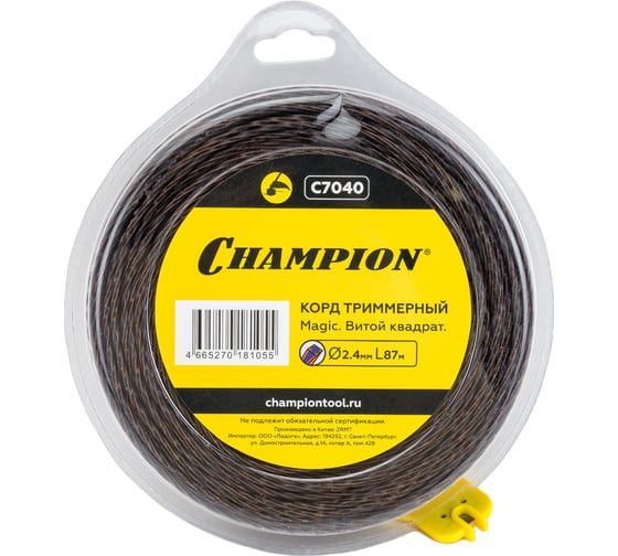 Изображение товара Корд триммерный Magic, нож для отреза (2.4 мм, 87 м) CHAMPION C7040