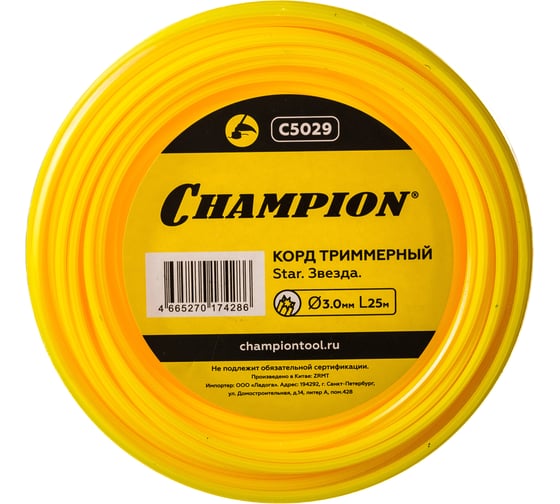 Изображение товара Корд триммерный Star (3 мм; 25 м) CHAMPION C5029