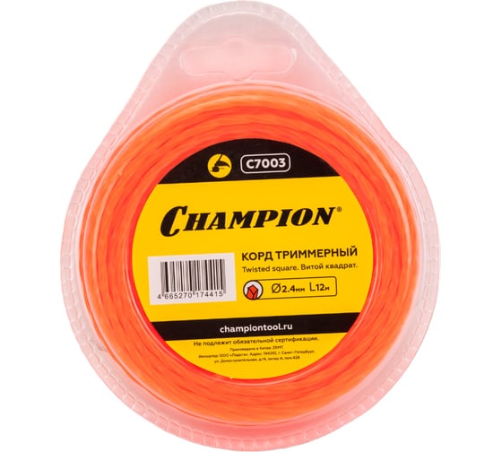 Изображение товара Корд триммерный Twisted Square (2.4 мм, 12 м) CHAMPION C7003