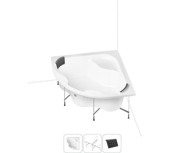 Изображение товара Акриловая ванна с каркасом и экраном Lavinia Boho Aveo в наборе 3 в 1 150х150 S1-3704015P