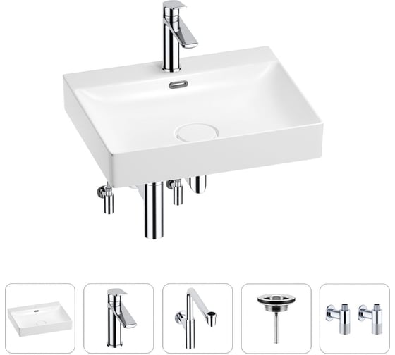 Изображение товара Раковина для ванной Wellsee DeSire в наборе 5 в 1 201005516