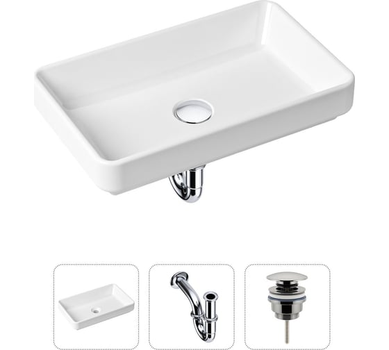 Изображение товара Накладная раковина для ванной Lavinia Boho Bathroom Sink Slim в комплекте 3 в 1 21520110