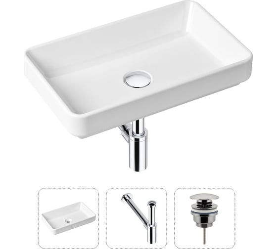 Изображение товара Накладная раковина для ванной Lavinia Boho Bathroom Sink Slim в комплекте 3 в 1 21520114