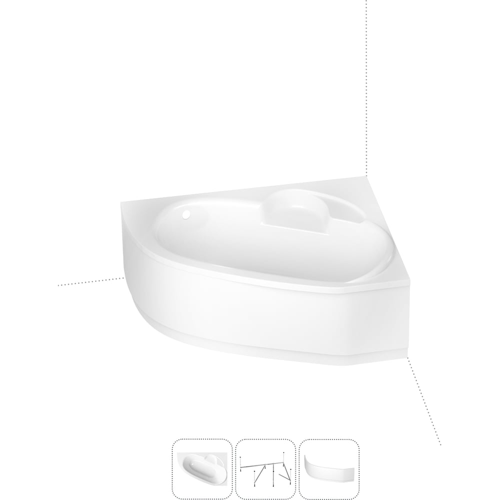 Изображение товара Акриловая ванна с каркасом и экраном Lavinia Boho Bell Pro 150х100 см 3 в 1