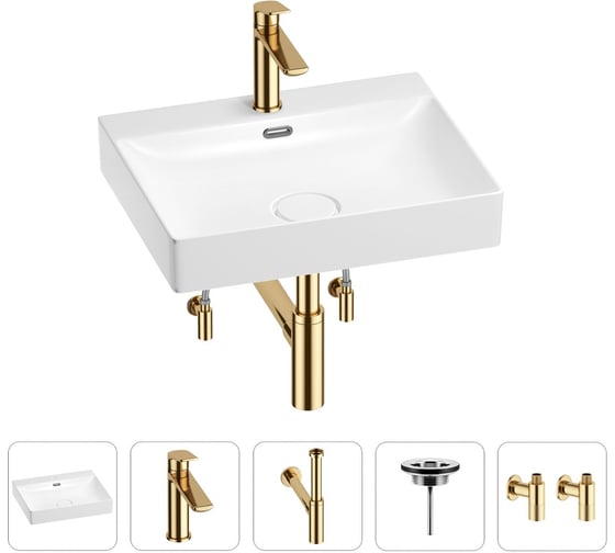 Изображение товара Раковина для ванной Wellsee DeSire в наборе 5 в 1 201005508