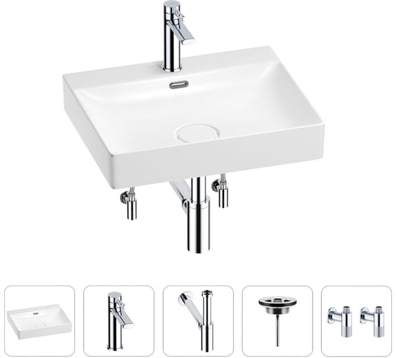 Изображение товара Раковина для ванной Wellsee DeSire в наборе 5 в 1 201005481