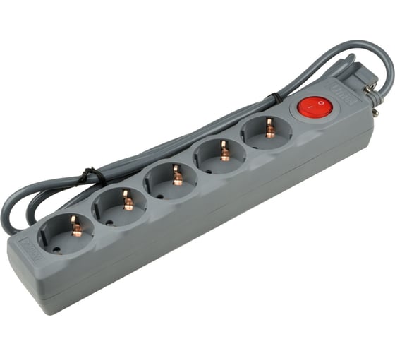 Изображение товара Сетевой фильтр Uniel Universal, 1,5м, Пвс 3х0,75, 5 гнезд, с/з. 10А S-GSU5-1,5 GREY UL-00001743