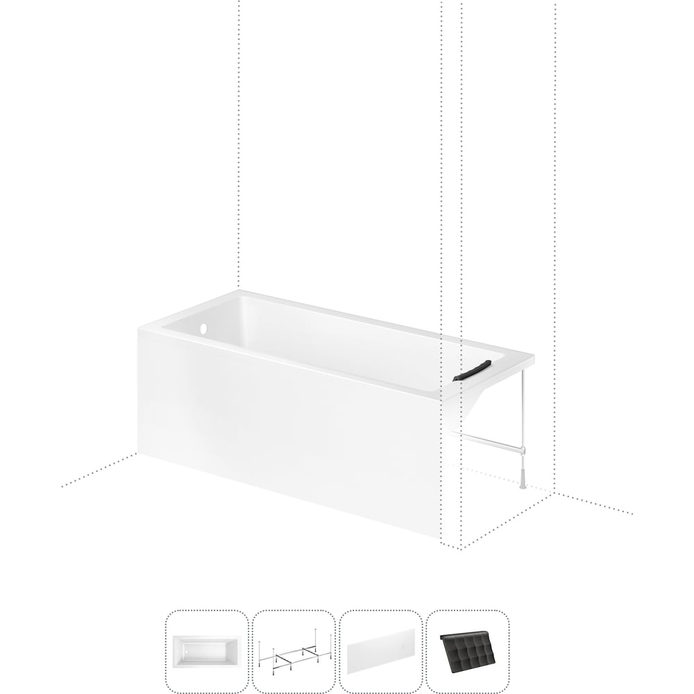 Изображение товара Акриловая ванна, комплект 4 в 1 Lavinia Boho Catani 170х80 S2-371217PL