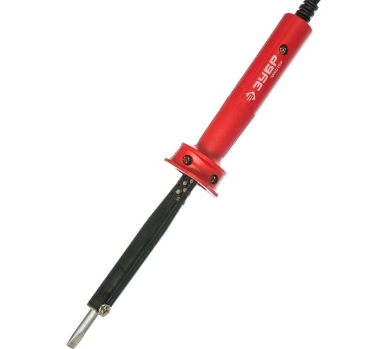 Изображение товара Электропаяльник ЗУБР МАСТЕР с пластиковой рукояткой и долговечным жалом, форма клин, 60Вт 55400-60