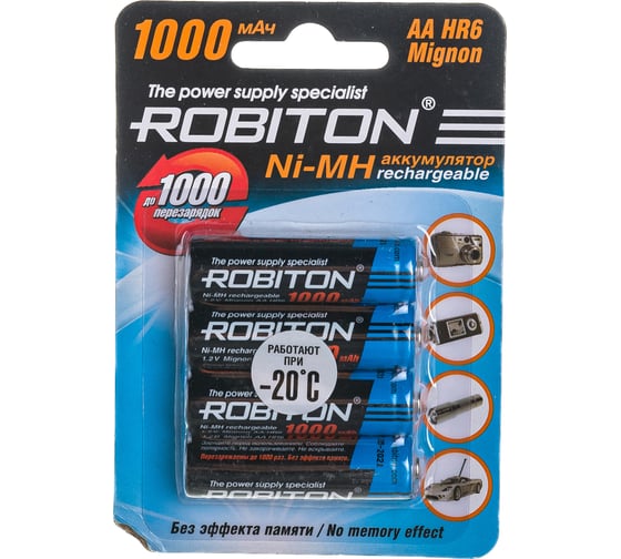 Изображение товара Аккумулятор ROBITON 1000MHAA-4 BL4 (4 шт.) 11883