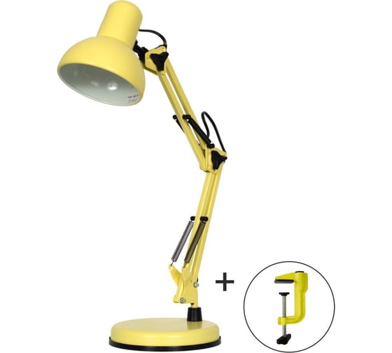 Изображение товара Светильник Трансвит МТ2001 А/С на основании со струбциной, 40Вт, без лампы, ЛОН, Е27, желтый матовый ЦБ-00042912