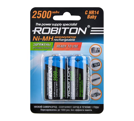 Изображение товара Аккумулятор ROBITON RTU2500MHC BL2 /2шт/ 14221
