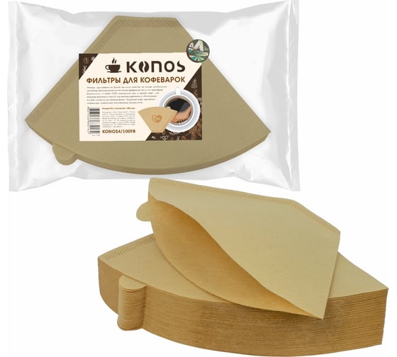 Изображение товара Фильтры для кофеварки капельного типа KONOS размер 4, 100 шт., в пленке 4/100FB KONOS4/100FB