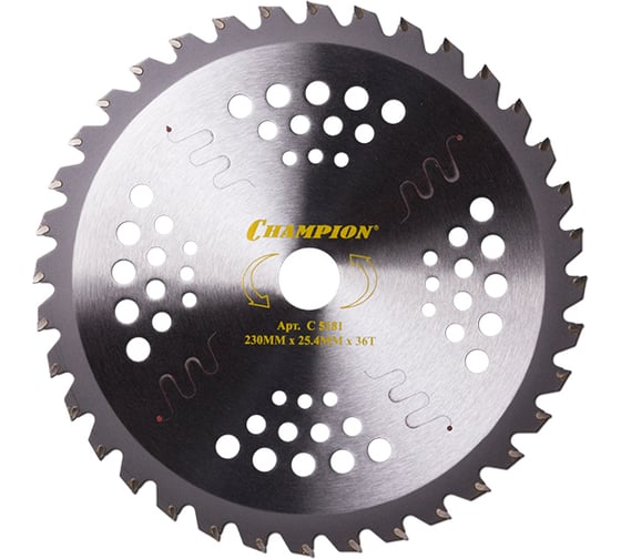 Изображение товара Нож с зубцами из твердого сплава Ninja (36 зубьев, 230х25,4 мм) CHAMPION C5181