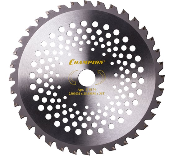 Изображение товара Нож с зубцами из твердого сплава Dragon (36 зубьев, 230х25,4 мм) CHAMPION C5174