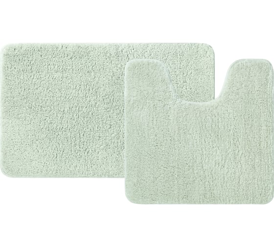 Изображение товара Набор ковриков для ванной комнаты IDDIS 50x80 + 50x50, микрофибра, светло-зеленый BSET05Mi13