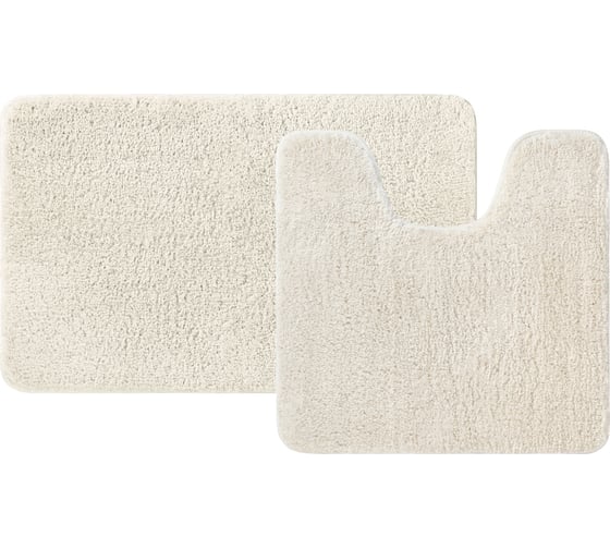 Изображение товара Набор ковриков для ванной комнаты IDDIS 50x80 + 50x50, микрофибра, бежевый BSET01Mi13