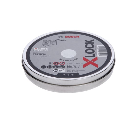 Изображение товара Отрезной диск по нержавеющей стали X-LOCK (125x1x22.2 мм; 10 шт.) Bosch 2608619267