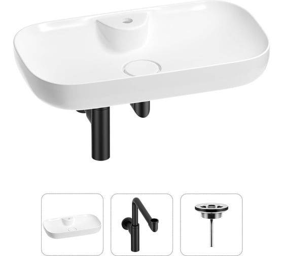 Изображение товара Раковина для ванной Wellsee Croquis 2.0 в наборе 3 в 1 201001072