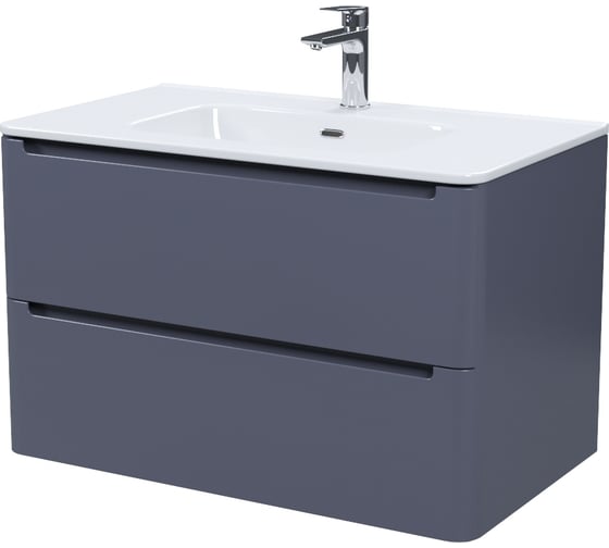 Изображение товара Тумба с умывальником, подвесная IDDIS Edifice, 80 см, темно-серый 0108000i28 EDI80D0i95K