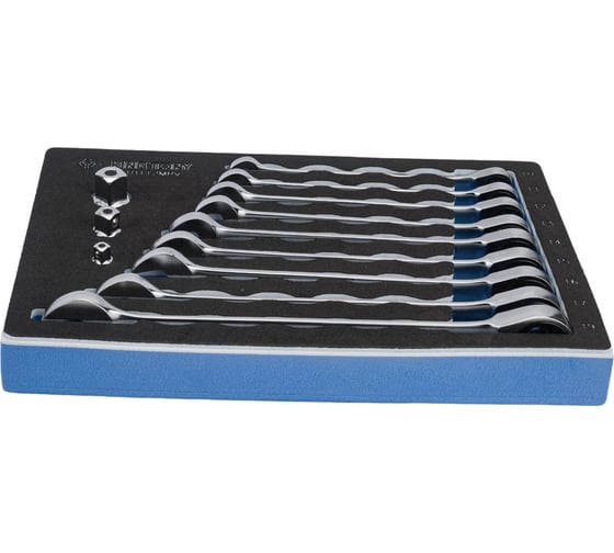 Изображение товара Набор трещоточных комбинированных ключей, ложемент, 12 предметов KING TONY 9-10112MRV